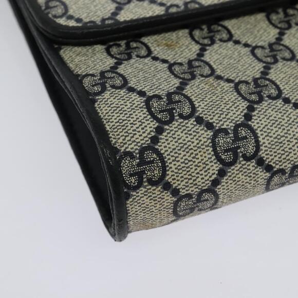 GUCCI GG Supreme Shoulder Bag Pvc Navy Gold - Picture 11 of 16